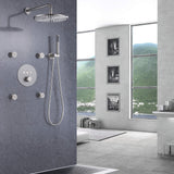 Wall Mount Thermostatic Shower Faucet Set with 12’’ Shower Head and 4 Body Spray Jets RB1114
