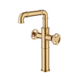 Bathroom Vessel Sink Faucet Steampunk Industrial Pipe Bathroom Basin Faucet Solid Brass