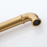 Single Handle Industrial Pipe Bathroom Vessel Sink Faucet Solid Brass Modern High Tall Faucet