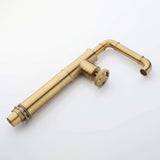 Single Handle Industrial Pipe Bathroom Vessel Sink Faucet Solid Brass Modern High Tall Faucet