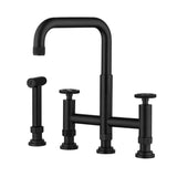 Modern Two Handle Kitchen Faucet with Side Spray Matte Black RB1183