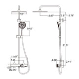 Thermostatic Shower System with Bathtub Spout 10-Inch Rain Showerhead and Handheld Combo Set