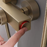 Wall Mount 3-in-1 Thermostatic Shower System Includes Concealed Valve