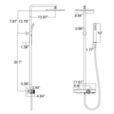 Wall Mount 3-in-1 Thermostatic Shower System Includes Concealed Valve