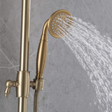 2-Spray Round Rain Shower Head with Hand Shower Brushed Gold (Valve Not Included) RB1209