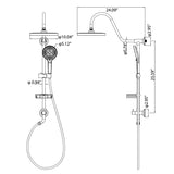 Wall Mount Shower System with Handheld Shower and Soap Dish (Valve Not Included) RB1210