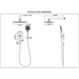 Wall Mount Thermostatic Rainfall Shower System with Handheld Shower Head and Rough-in Valve