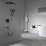 Wall Mount Thermostatic Rainfall Shower System with Handheld Shower Head and Rough-in Valve