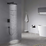 Wall Mount Thermostatic Rainfall Shower System with Handheld Shower Head and Rough-in Valve