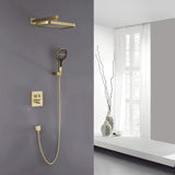 Wall Mount Thermostatic Rainfall Shower System with Handheld Shower Head and Rough-in Valve