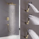 Wall Mount Thermostatic Rainfall Shower System with Handheld Shower Head and Rough-in Valve