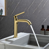 Single Handle Bathroom Sink Faucet Brass Modern 1 Hole Bathroom Basin Faucet