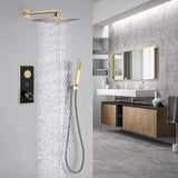 Thermostatic Shower System with Glass LED Digital Display Panel High Pressure Shower Head RB1255