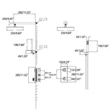 Thermostatic Shower System with Glass LED Digital Display Panel High Pressure Shower Head RB1255