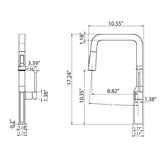 Led Digital Temperature Display Kitchen Faucets with 3-Function Pull Down Sprayer RB1263