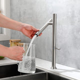 Kitchen Sink Faucet 304 Stainless Steel Mixer Water Cold Hot Taps Single Handle