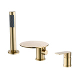 Single Handle Deck Mount Roman Tub Faucet with Hand Shower