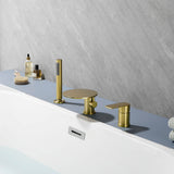 Single Handle Deck Mount Roman Tub Faucet with Hand Shower