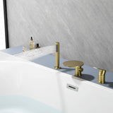 Single Handle Deck Mount Roman Tub Faucet with Hand Shower