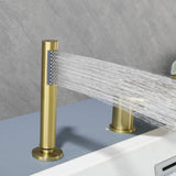 Single Handle Deck Mount Roman Tub Faucet with Hand Shower