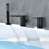 Single Handle Deck Mount Roman Tub Faucet with Hand Shower