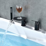 Single Handle Deck Mount Roman Tub Faucet with Hand Shower