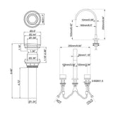 Bathroom Basin Faucet Hot and Cold Faucet Widespread Countertop Mounted Faucet