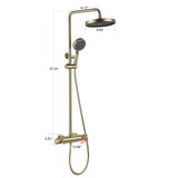 Thermostatic Shower System with Adjustable Bathtub Waterfall and Multi-Function Handheld Shower