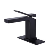 Single Hole Bathroom Sink Faucet Deck Mount Matte Black JK0017